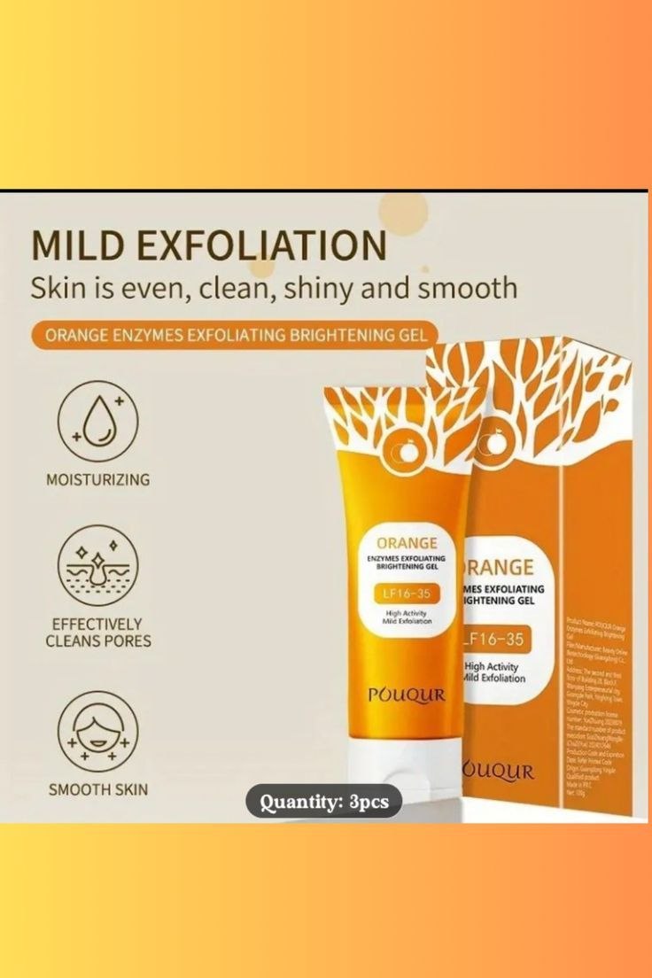 🍊 Révélez l’éclat naturel de votre peau avec le Gel Exfoliant aux Enzymes d’Orange